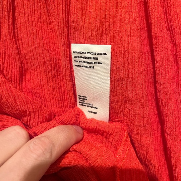 Free People Women’s Small Check‎ On It Vibrant Red Blouse boho indie fairy - Picture 5 of 5